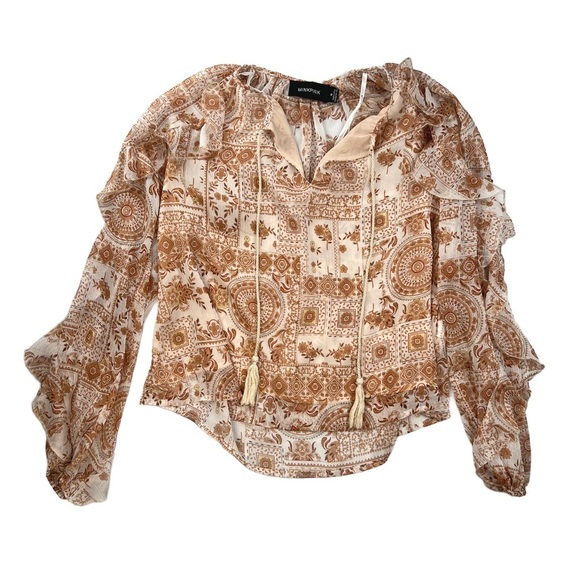 MINKPINK Women's Long Sleeve Printed Blouse In Size M - Picture 1 of 4